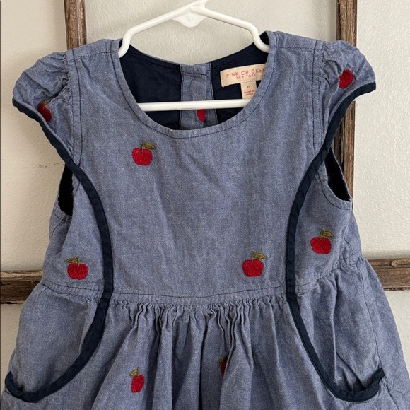 Pink Chicken chambray apple dress - Picture 2 of 7